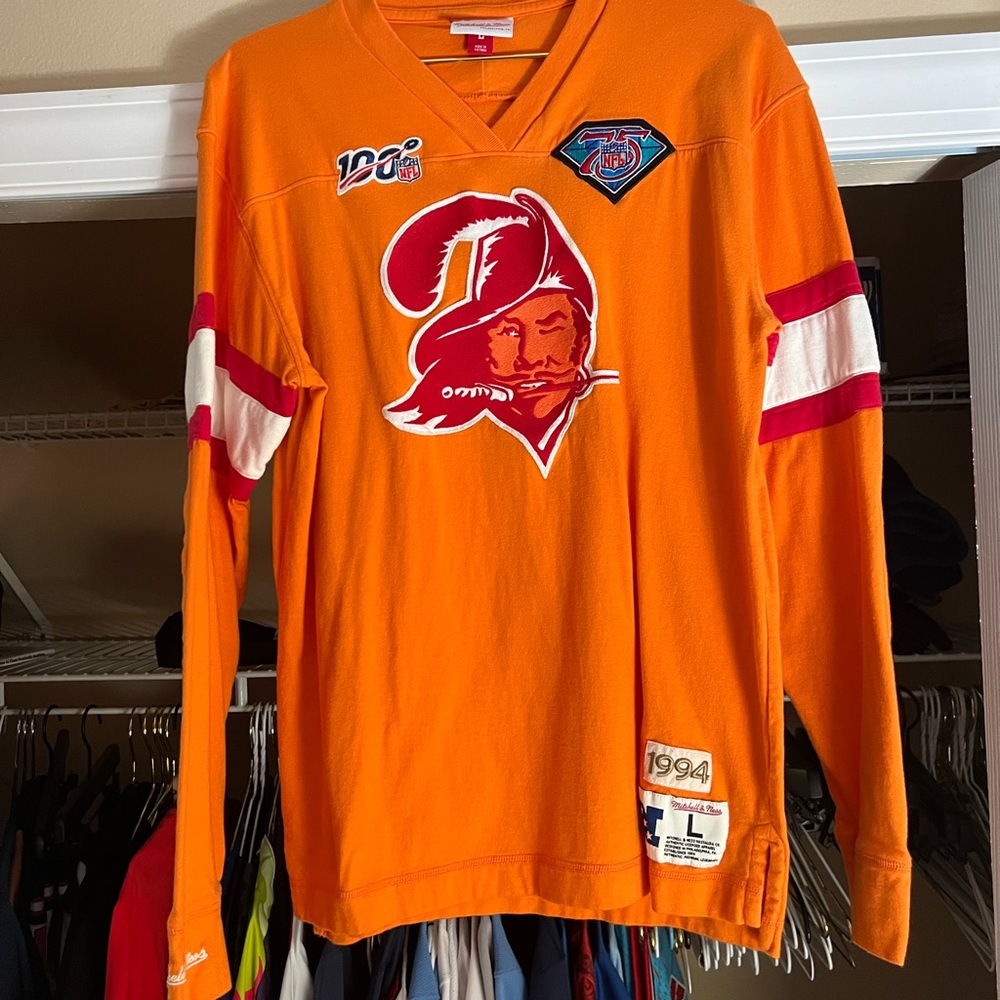 1994 authentic mitchell and ness premium TB buccs throwback jersey sweatshirt